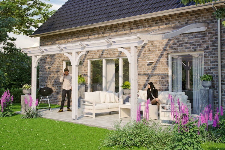 Skan Holz Terrassenüberdachung Venezia mit Mittelpfosten Breite 541 cm