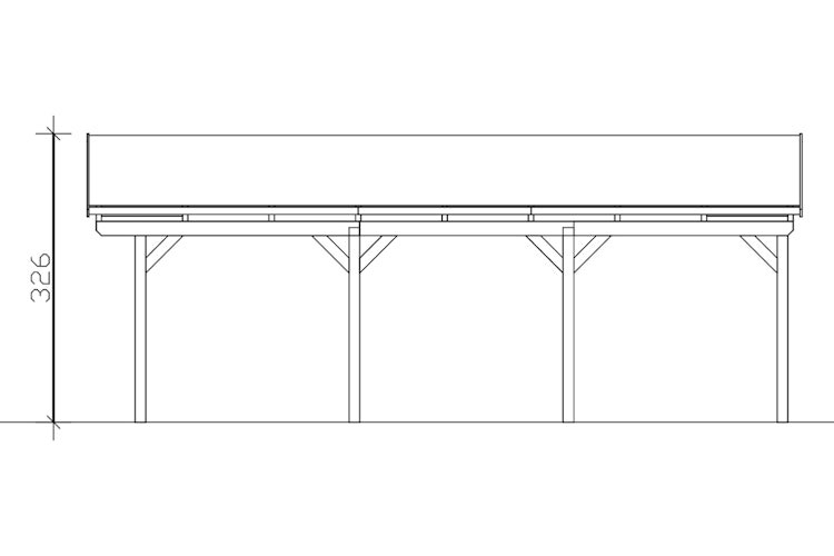 Skan Holz Fichtelberg - Satteldach Einzelcarport Breite 423 cm
