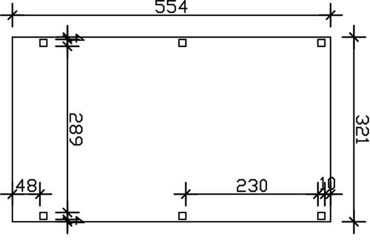 Skan Holz Grunewald - Flachdach Carport aus Leimholz Breite 321 cm