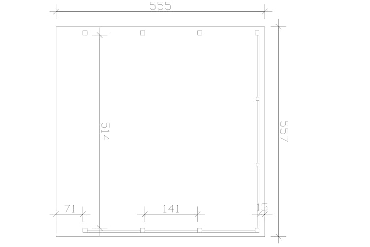 Skan Holz Carport Friesland Hybrid Set 13 557x555 cm inkl. Rück- und Seitenwände aus Aluminium
