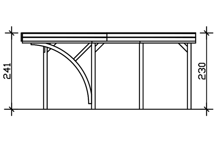 Skan Holz Carport Friesland 320x555 cm inkl. 1 Einfahrtsbogen Set E