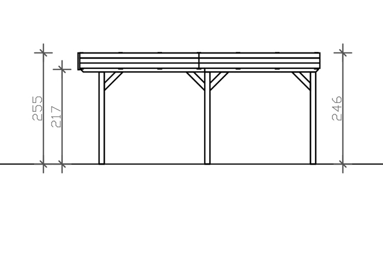 Skan Holz Grunewald - Flachdach Carport aus Leimholz Breite 622 cm