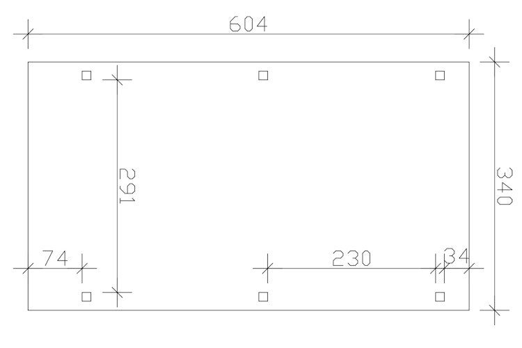 Skan Holz Emsland - Flachdach Carport aus Leimholz Breite 340 cm