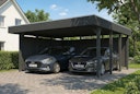 Vorschaubild Skan Holz Doppelcarport Friesland 546x555 cm inkl. Seiten- und Rückwand Set C