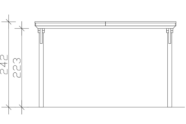 Skan Holz Emsland - Flachdach Carport aus Leimholz Breite 402 cm