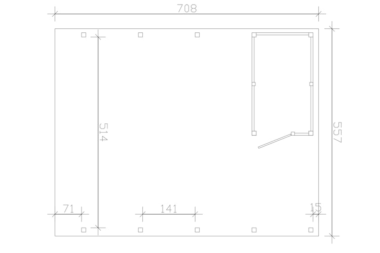 Skan Holz Carport Friesland Hybrid Set 14 557x708 cm inkl. Abstellraum