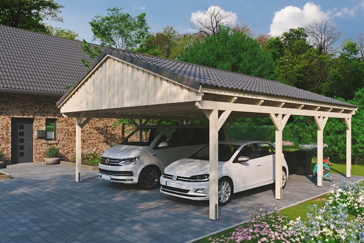 Skan Holz Fichtelberg - Satteldach Einzelcarport Breite 618 cm