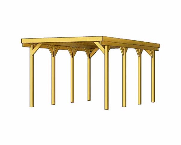Skan Holz Friesland - Flachdach Doppelcarport Profil - Breite 557 cm Nadelholz