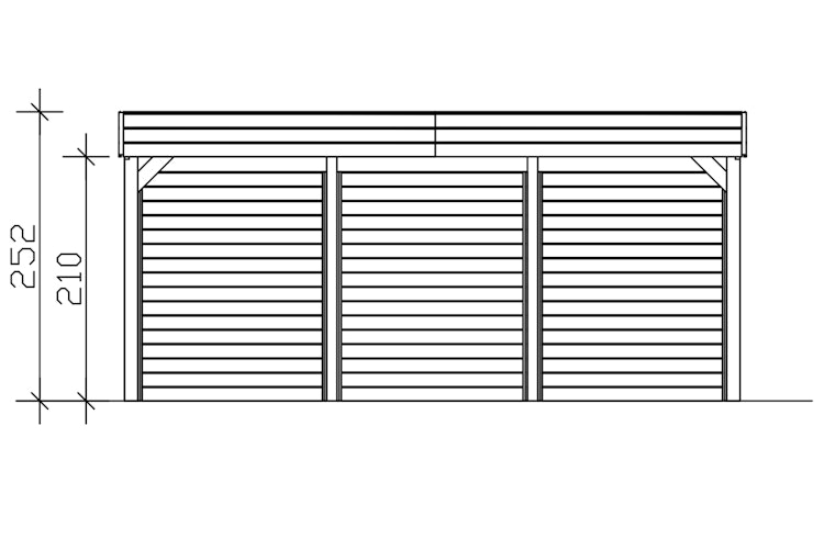 Skan Holz Doppelcarport Friesland 546x555 cm inkl. Seiten- und Rückwand Set C
