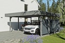 Vorschaubild Skan Holz Carport Friesland Hybrid Set 13 557x555 cm inkl. Rück- und Seitenwände aus Aluminium