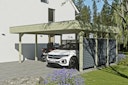 Vorschaubild Skan Holz Carport Friesland Hybrid Set 13 557x555 cm inkl. Rück- und Seitenwände aus Aluminium