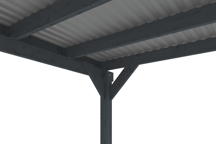 Skan Holz Carport Friesland Hybrid Set 13 557x555 cm inkl. Rück- und Seitenwände aus Aluminium