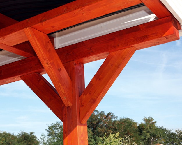 Skan Holz Spessart- Flachdach Einzelcarport aus Leimholz Breite 355 cm