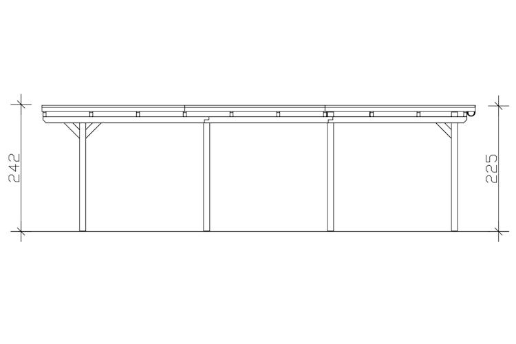 Skan Holz Emsland - Flachdach Carport aus Leimholz Breite 402 cm
