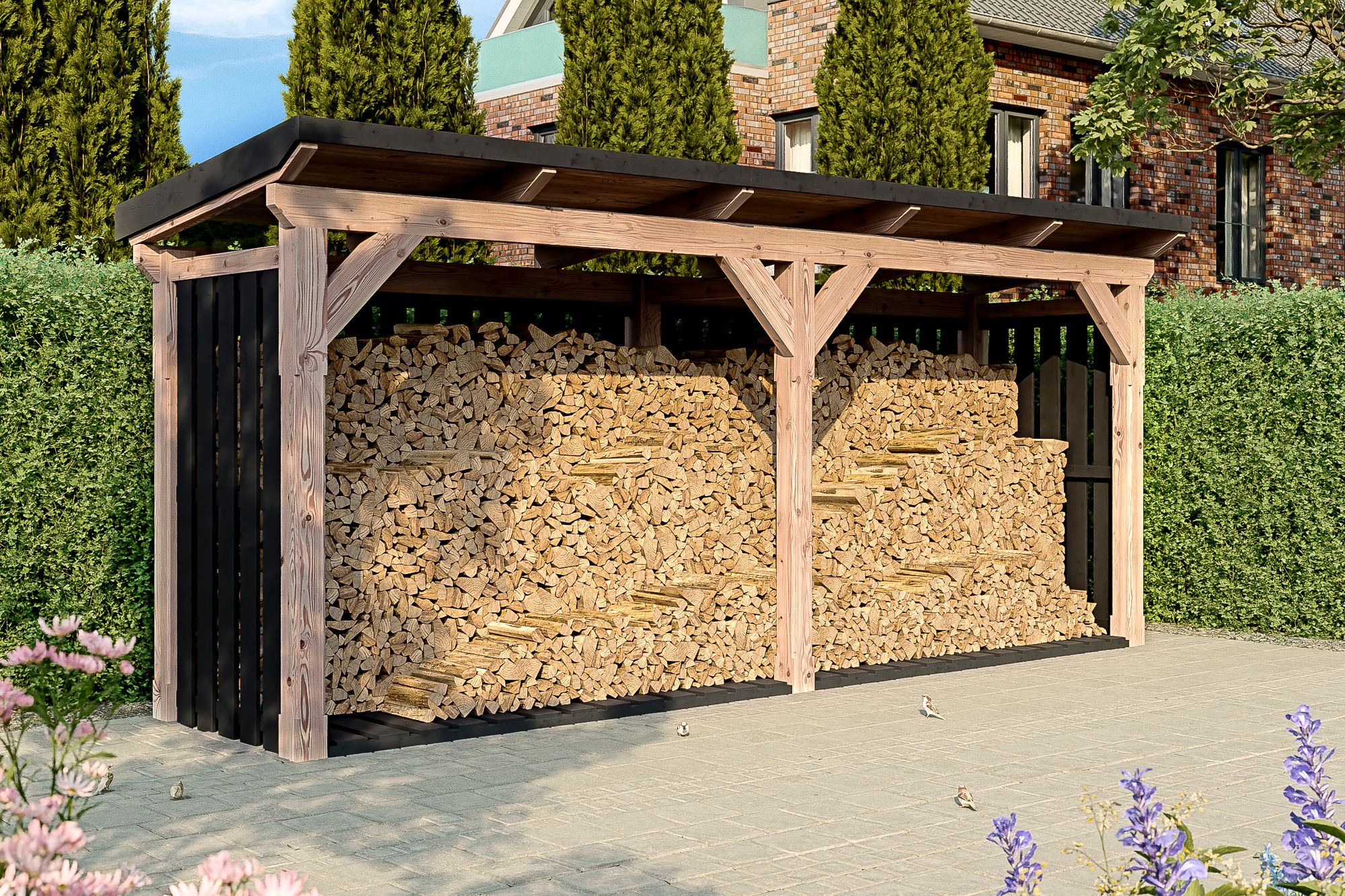 Skan Holz Holzunterstand Kaminholzlager Holm 2