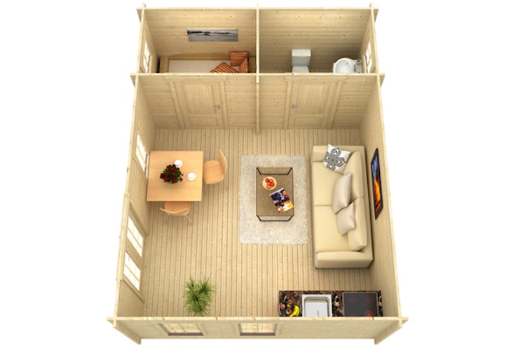 Skan Holz 45 mm Blockbohlenhaus Bern 2
