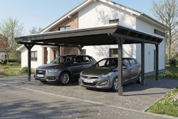 Skan Holz Emsland - Flachdach Doppelcarport aus Leimholz Breite 609 cm