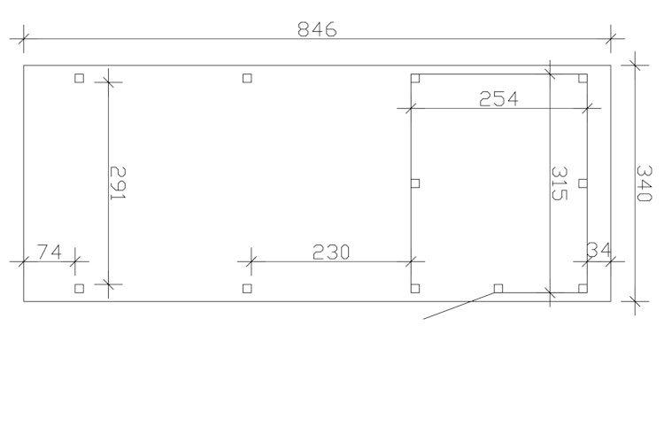 Skan Holz Emsland - Flachdach Carport aus Leimholz Breite 340 cm