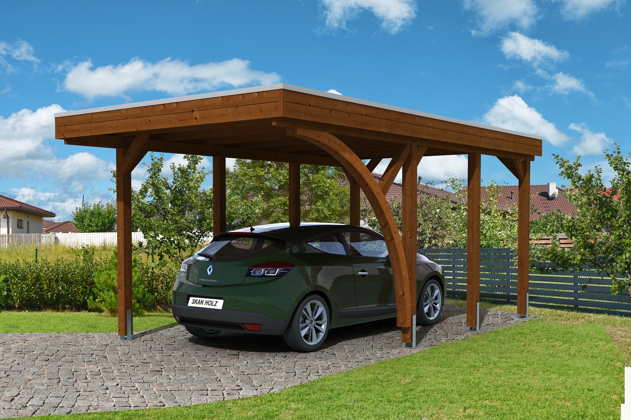 Skan Holz Carport Friesland 314x555 cm inkl. 1 Einfahrtsbogen Sparset 5