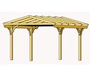 Vorschaubild Skan Holz Westerwald Design Einzelcarport aus Leimholz Breite 362 cm