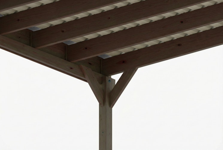 Skan Holz Doppelcarport Friesland 546x708 cm mit Abstellraum Set D