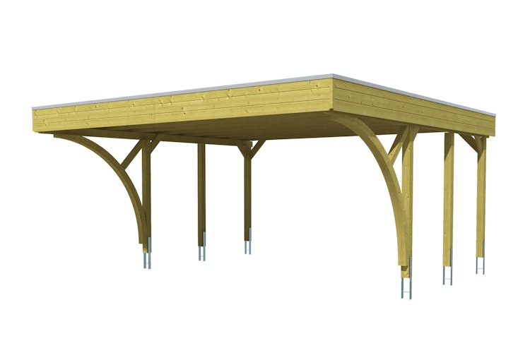 Skan Holz Carport Friesland 557x555 cm inkl. 2 Einfahrtsbögen Sparset 8