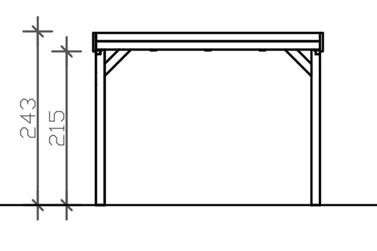 Skan Holz Grunewald - Flachdach Carport aus Leimholz Breite 321 cm